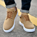 Sneakers Canvas Heren Wit Platte Zool Comfort Dagelijks