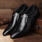 Herenschoenen Klassiek Zwart Leer Voor Alle Seizoenen