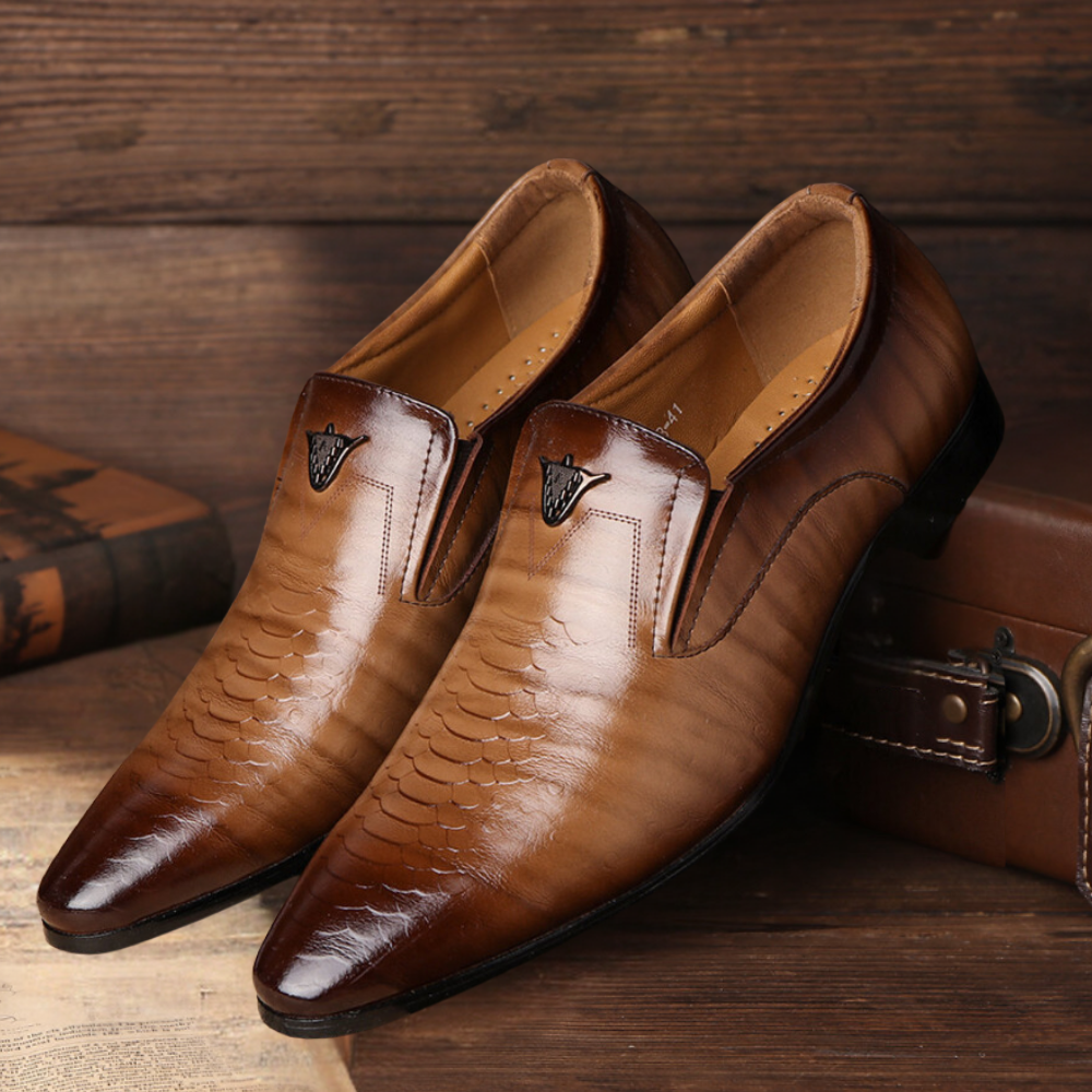 Herenschoenen Klassiek Zwart Leer Voor Alle Seizoenen