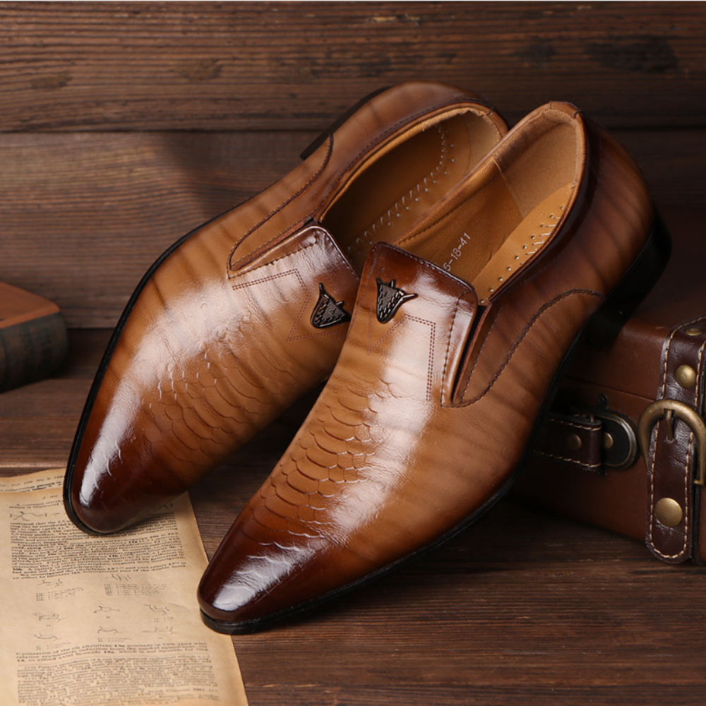 Herenschoenen Klassiek Zwart Leer Voor Alle Seizoenen