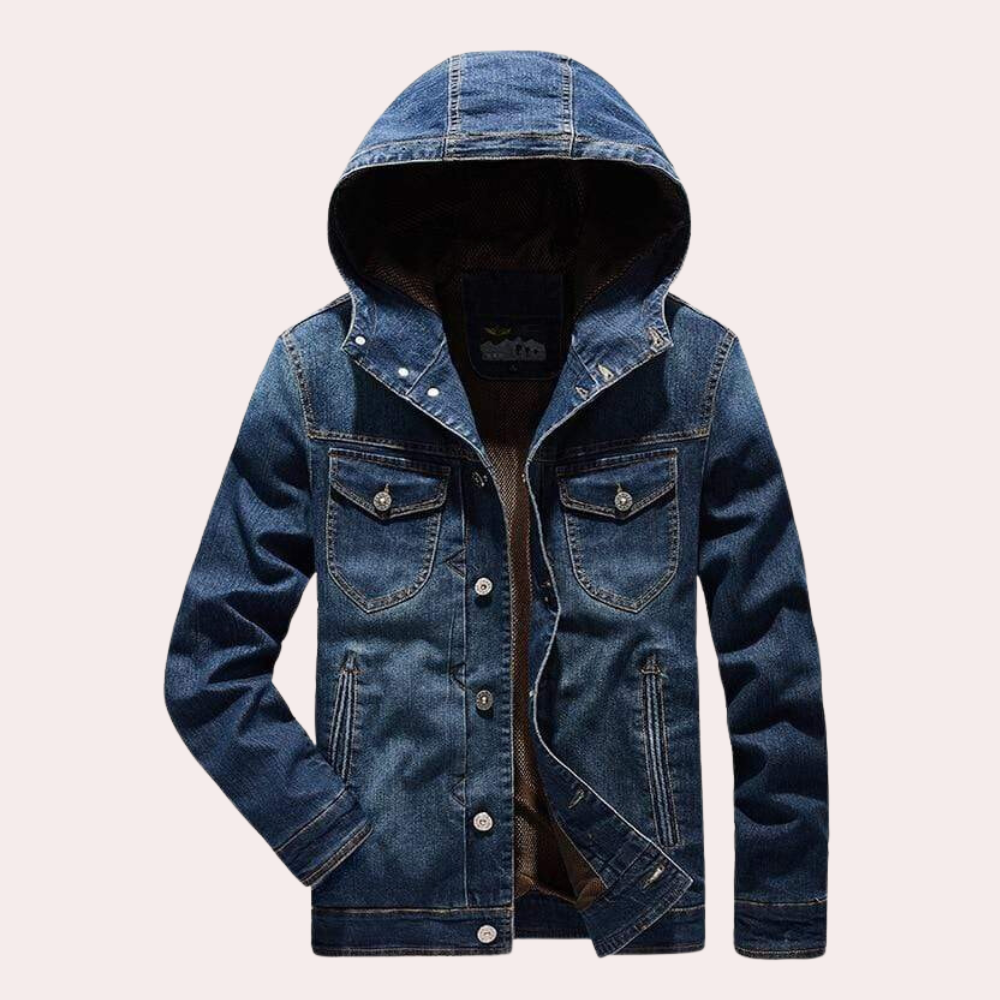 Stijlvolle Denim Jas Voor Heren In Casual Stijl Met Relaxte Pasvorm En Tijdloos Ontwerp
