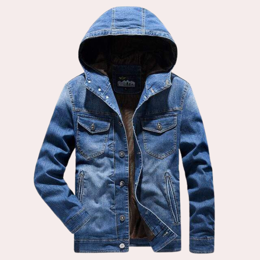 Stijlvolle Denim Jas Voor Heren In Casual Stijl Met Relaxte Pasvorm En Tijdloos Ontwerp