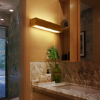 Rechthoekige LED wandlamp van hout Japan