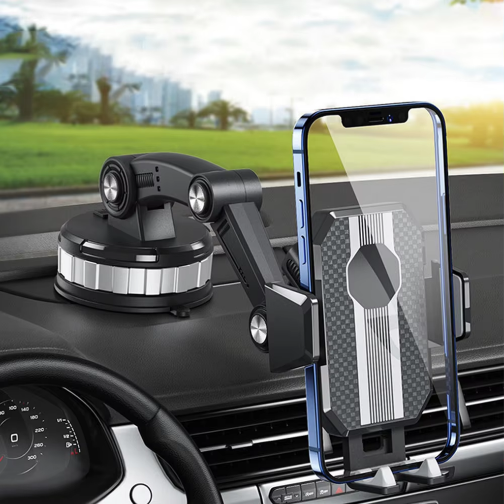 Autotelefoonhouder met Sterke Zuignap, 360° Rotatie, Eén-Hand Bediening – Universele Smartphone Houder voor Auto