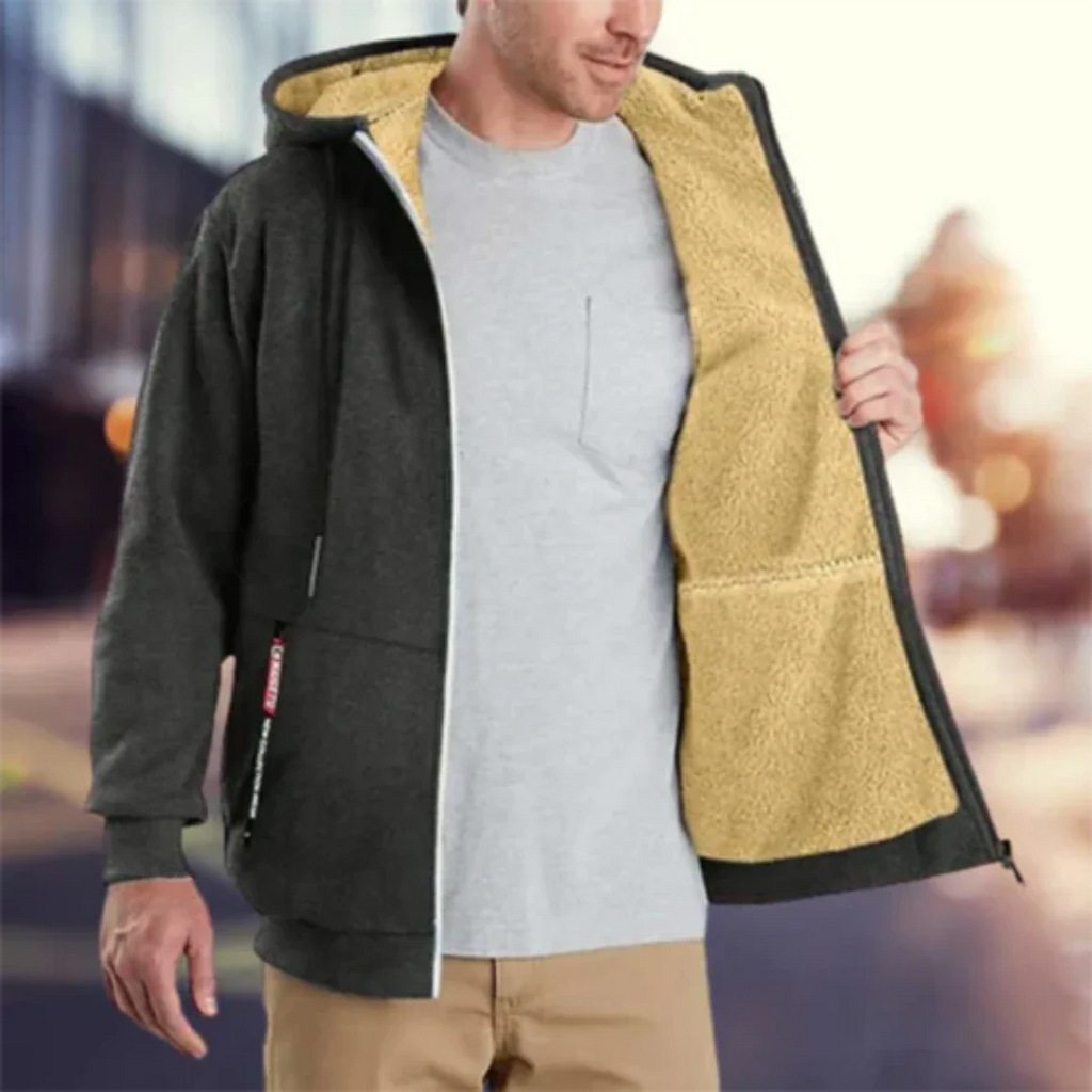 Heren Hoodie Comfortabele Warme Zip-Up Regenjas