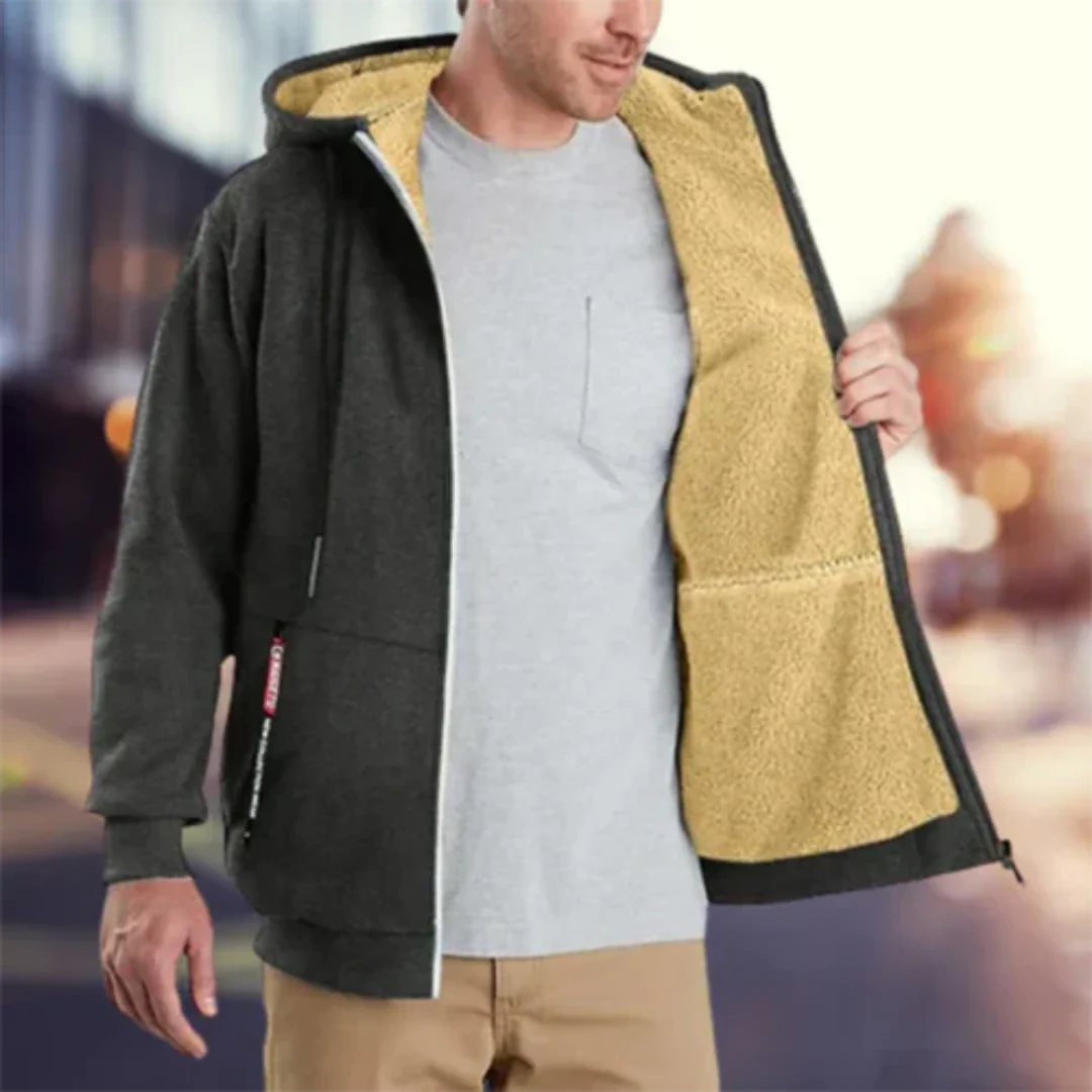 Heren Hoodie Comfortabele Warme Zip-Up Regenjas
