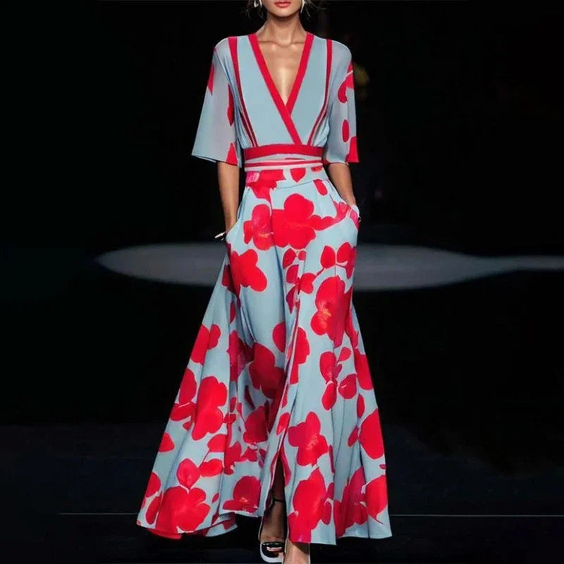 Cassidy - Elegante maxi-jurk met bloemenprint 0
