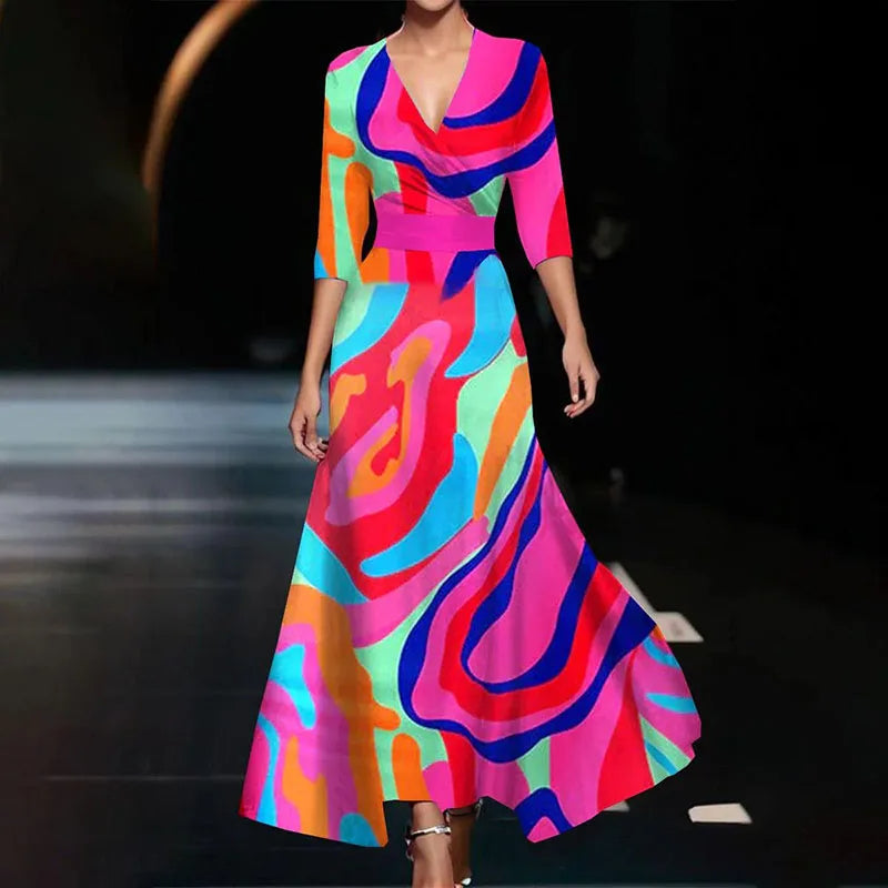 Cassidy - Elegante maxi-jurk met bloemenprint 9