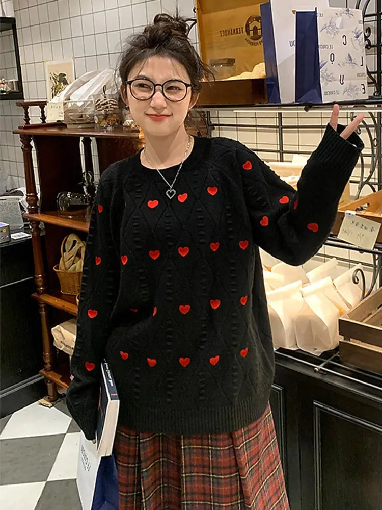 Pullover Herzstück Zachte Damestrui Met Hartdetail Comfort