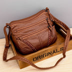 Casual Crossbody Tas Dames van Zacht PU Leer met Meerdere Vakken 0