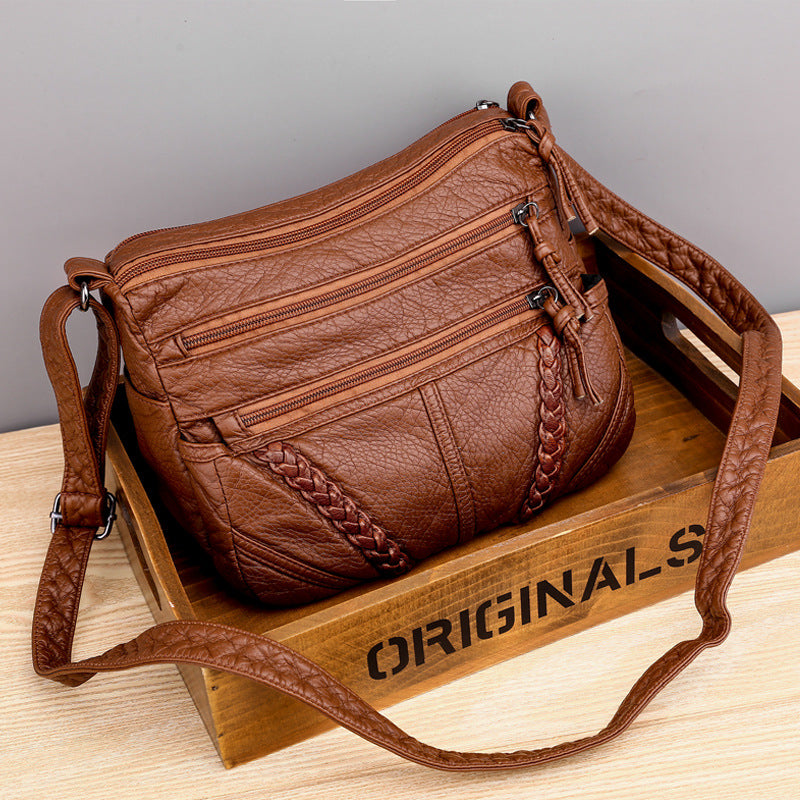 Casual Crossbody Tas Dames van Zacht PU Leer met Meerdere Vakken 0