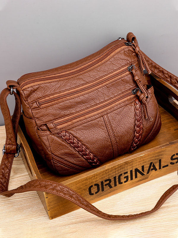 Casual Crossbody Tas Dames van Zacht PU Leer met Meerdere Vakken 1