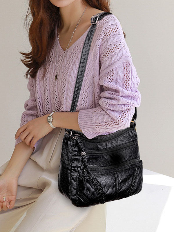 Casual Crossbody Tas Dames van Zacht PU Leer met Meerdere Vakken 2