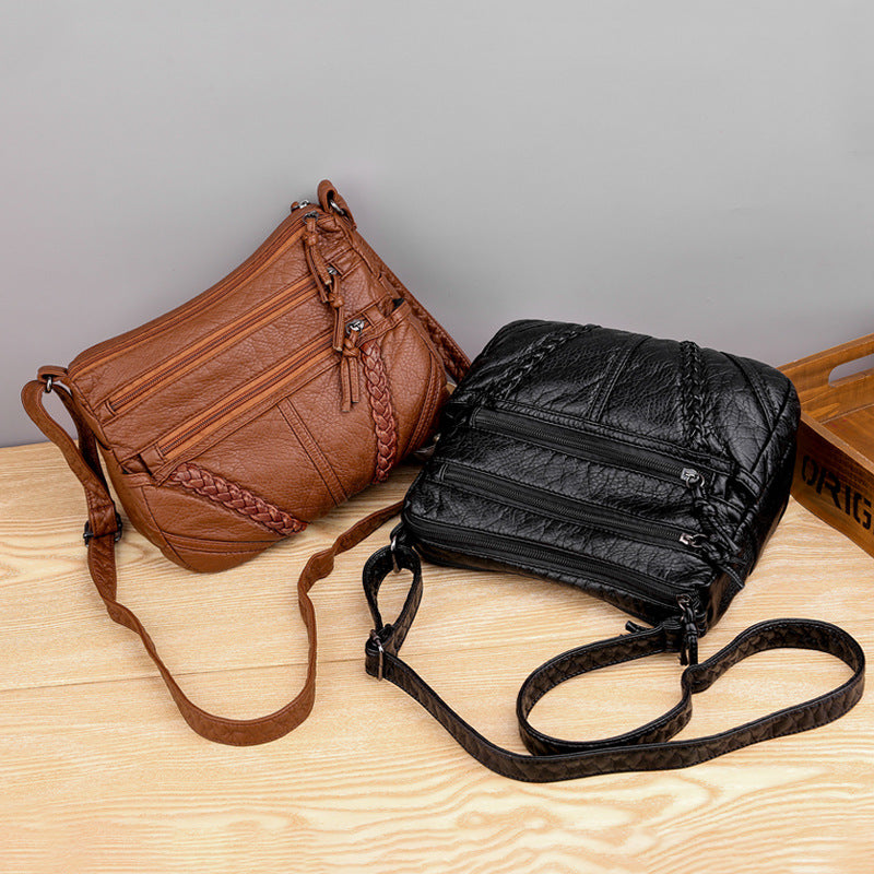 Casual Crossbody Tas Dames van Zacht PU Leer met Meerdere Vakken 4