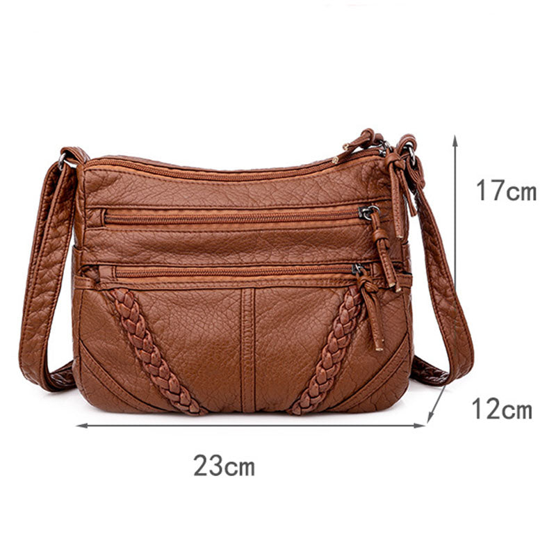Casual Crossbody Tas Dames van Zacht PU Leer met Meerdere Vakken 6