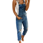 Casual denim mouwloze jumpsuit voor dames 0