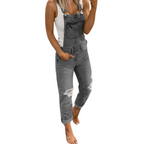 Casual denim mouwloze jumpsuit voor dames 2