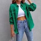 Casual distressed denim jack voor dames 3