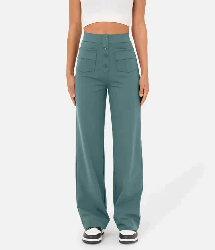Casual stretchbroek met hoge taille 1