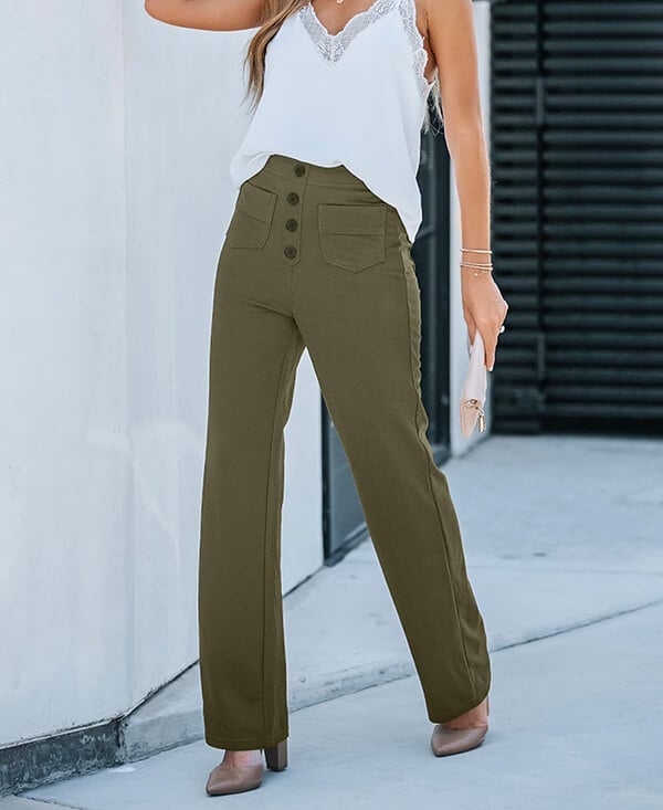 Casual stretchbroek met hoge taille 14