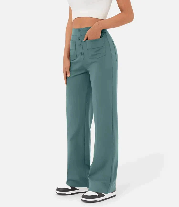 Casual stretchbroek met hoge taille 3