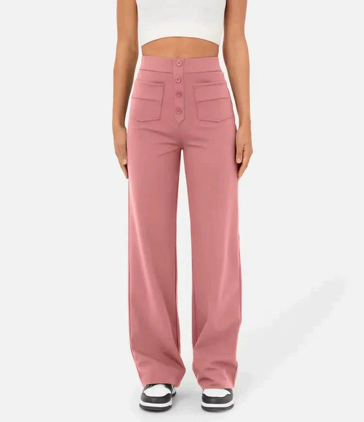 Casual stretchbroek met hoge taille 4