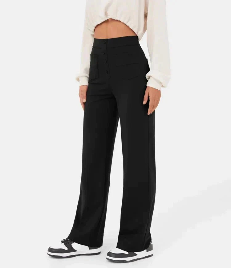 Casual stretchbroek met hoge taille 7