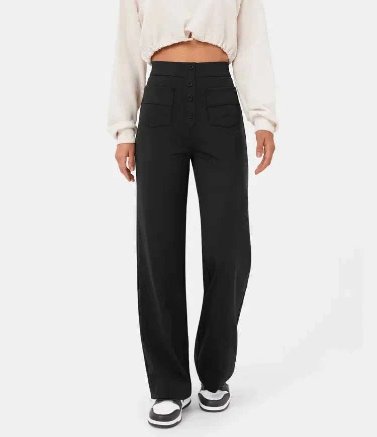 Casual stretchbroek met hoge taille 8