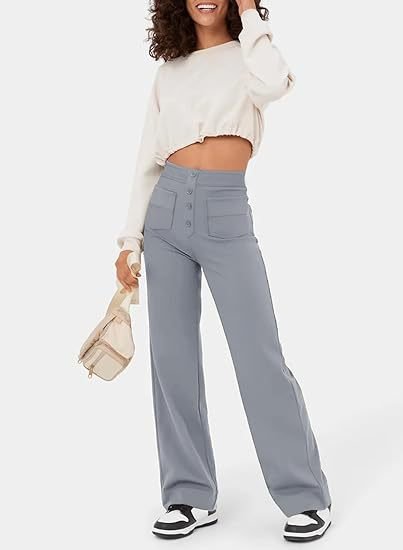 Casual stretchbroek met hoge taille 9