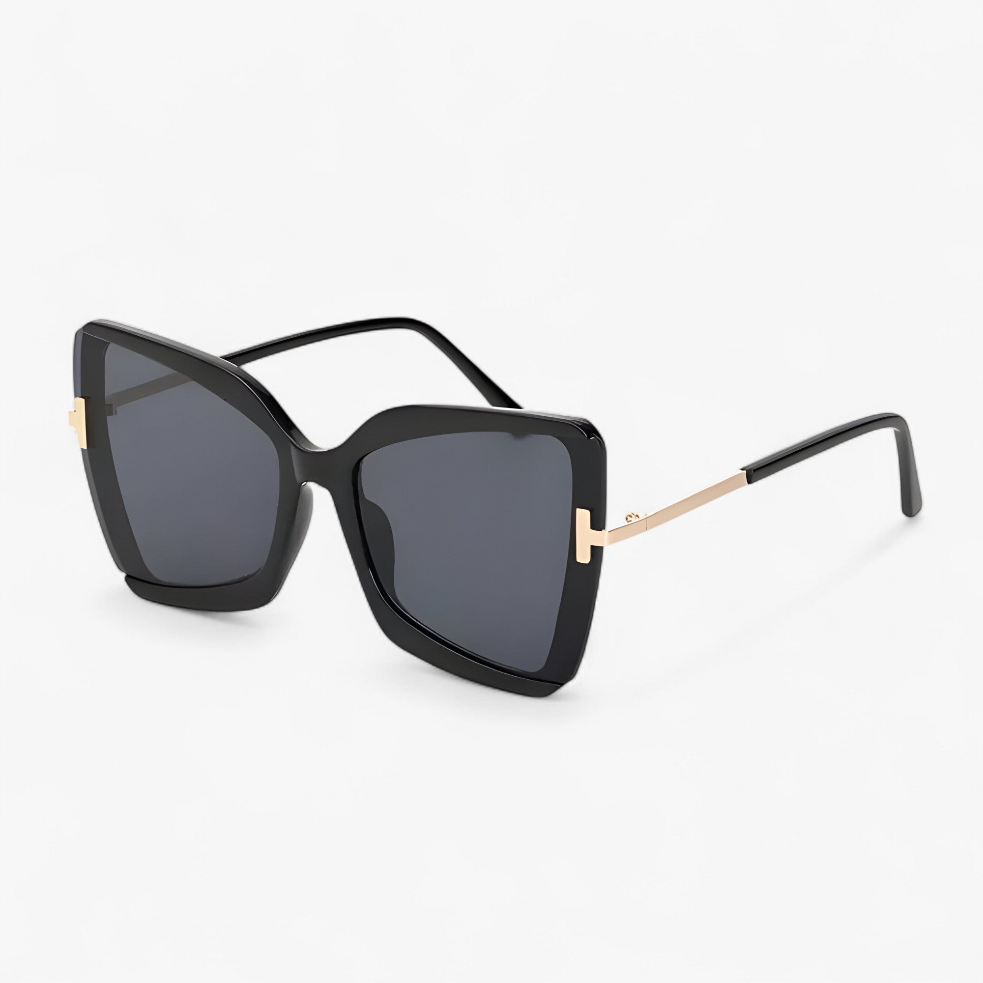 Cat-eye Zonnebril met T-frame en Oversized Glazen – Kleurrijk Design 0