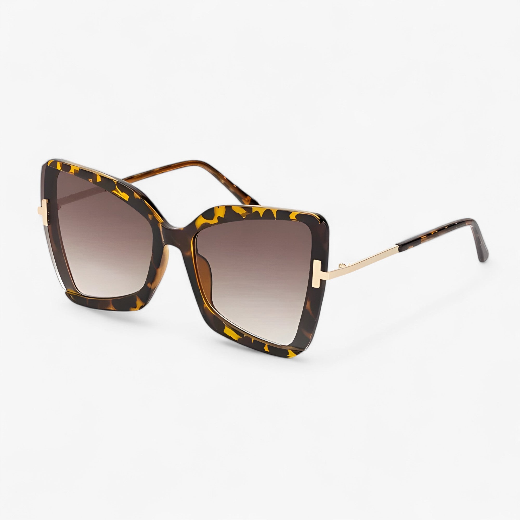 Cat-eye Zonnebril met T-frame en Oversized Glazen – Kleurrijk Design 3
