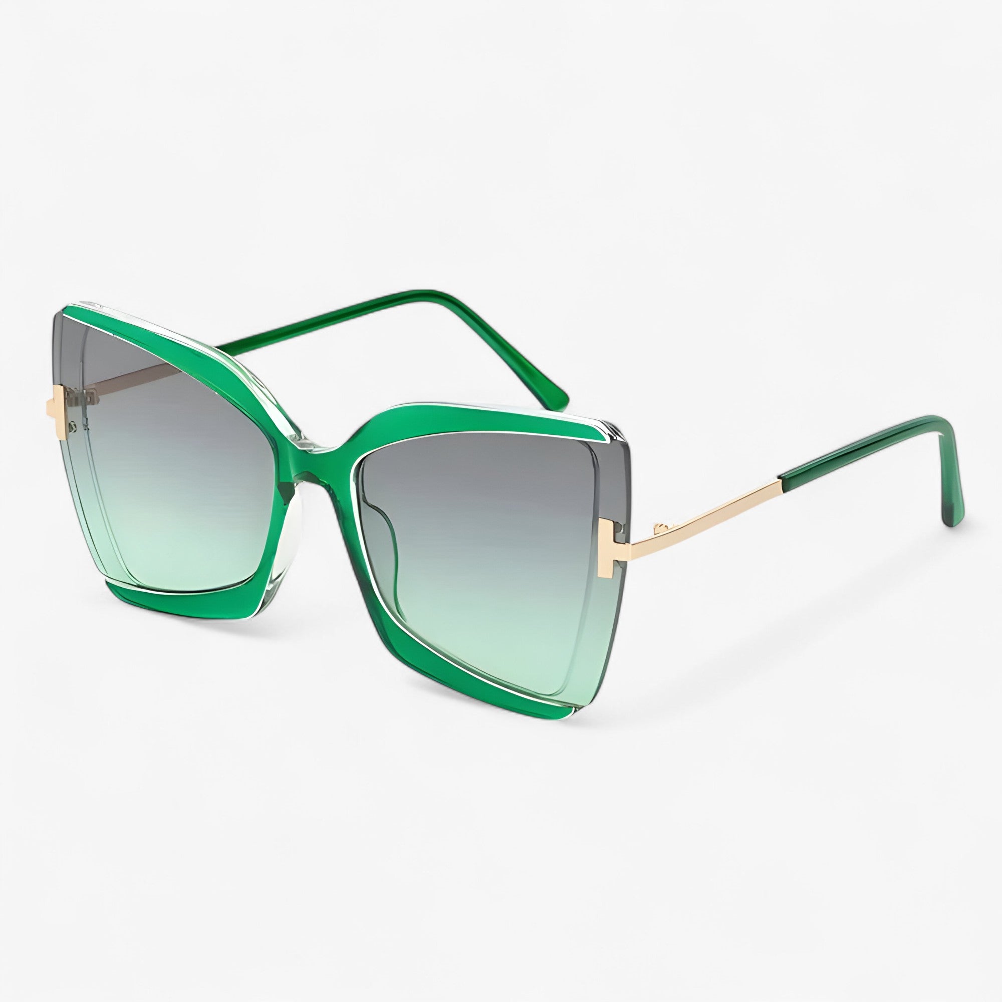 Cat-eye Zonnebril met T-frame en Oversized Glazen – Kleurrijk Design 4