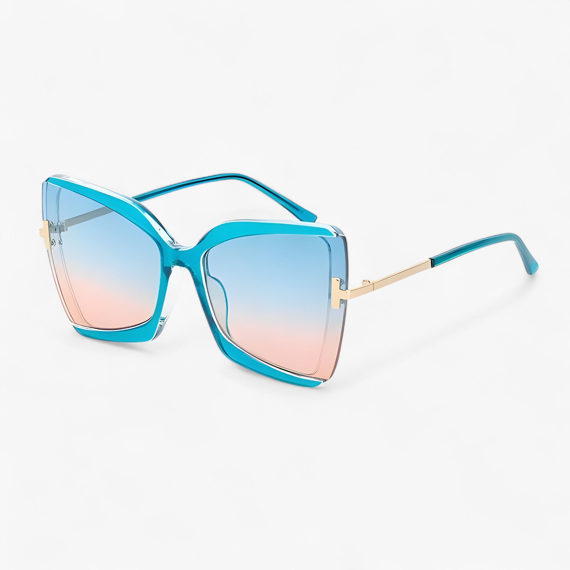 Cat-eye Zonnebril met T-frame en Oversized Glazen – Kleurrijk Design 5