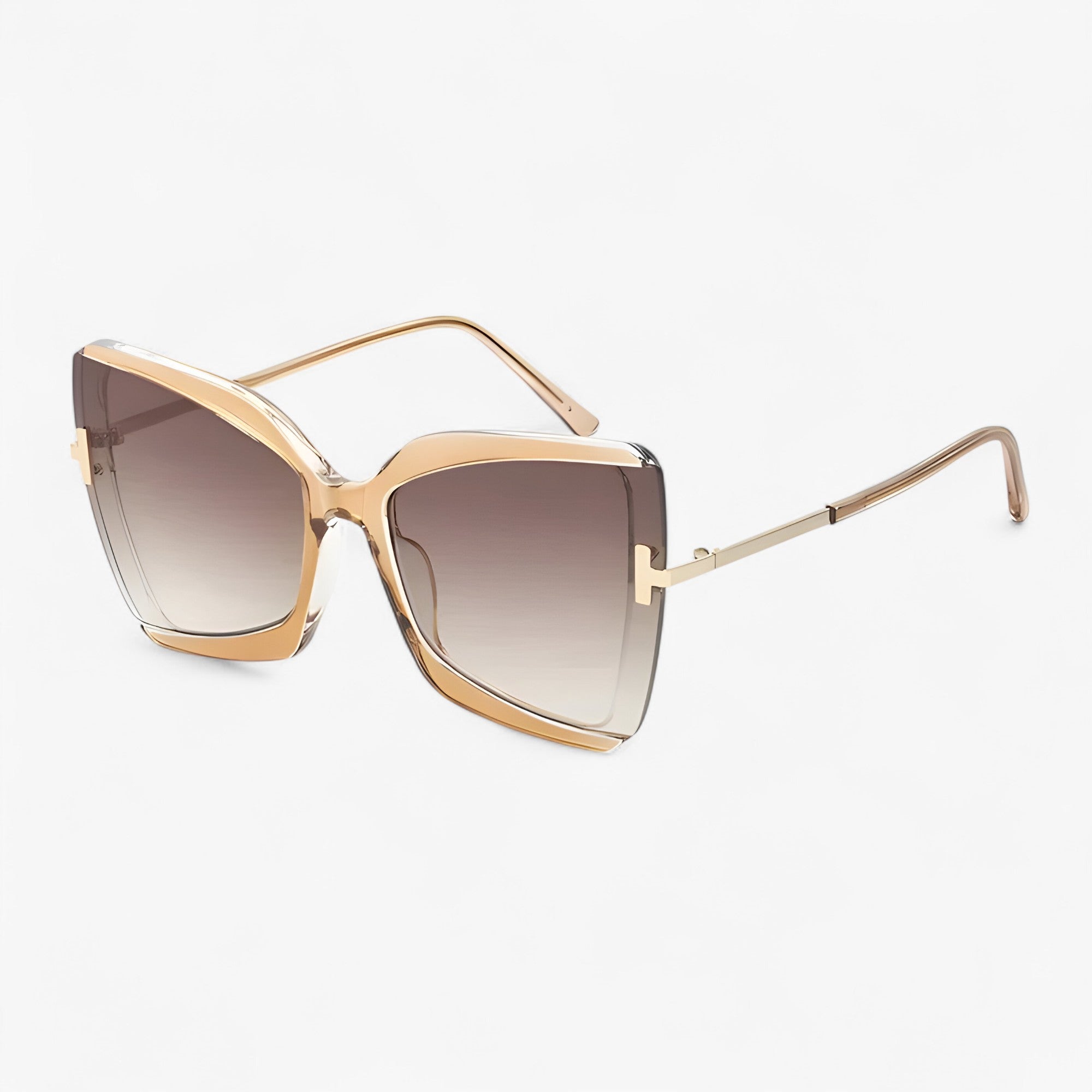 Cat-eye Zonnebril met T-frame en Oversized Glazen – Kleurrijk Design 7