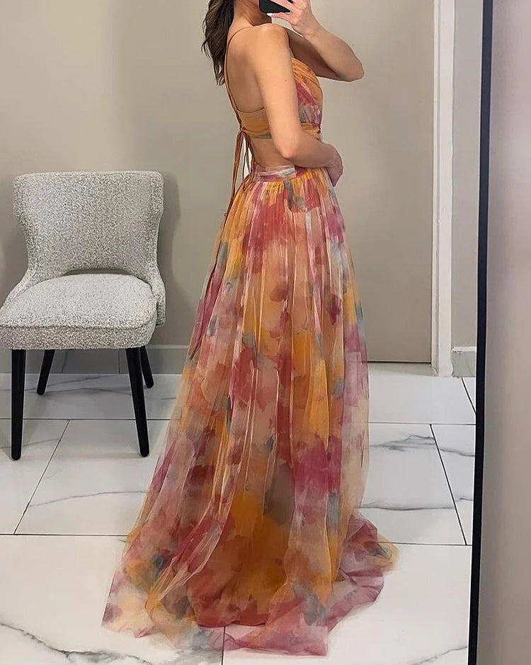 Cheline | Maxi Chiffon Jurk voor Dames - Vloeiend & Romantisch 1