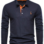 Comfortabele herenpolo met lange mouwen 0