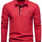 Comfortabele herenpolo met lange mouwen 10