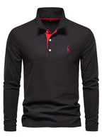 Comfortabele herenpolo met lange mouwen 4