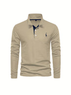 Comfortabele herenpolo met lange mouwen 6