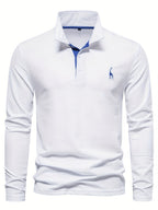 Comfortabele herenpolo met lange mouwen 8