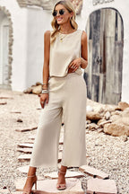 Comfy Set Dames Katoen O-hals Top en Wijde Broek 3