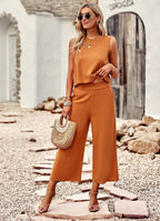 Comfy Set Dames Katoen O-hals Top en Wijde Broek 9