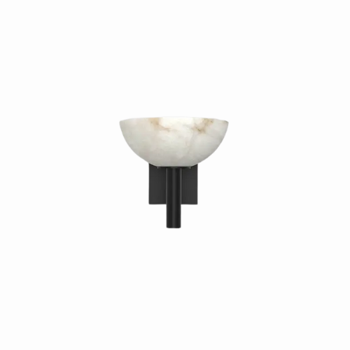 MarbleAura - Luxe Marmeren Wandlamp met Koper – Modern Design voor Woonkamer/Slaapkamer