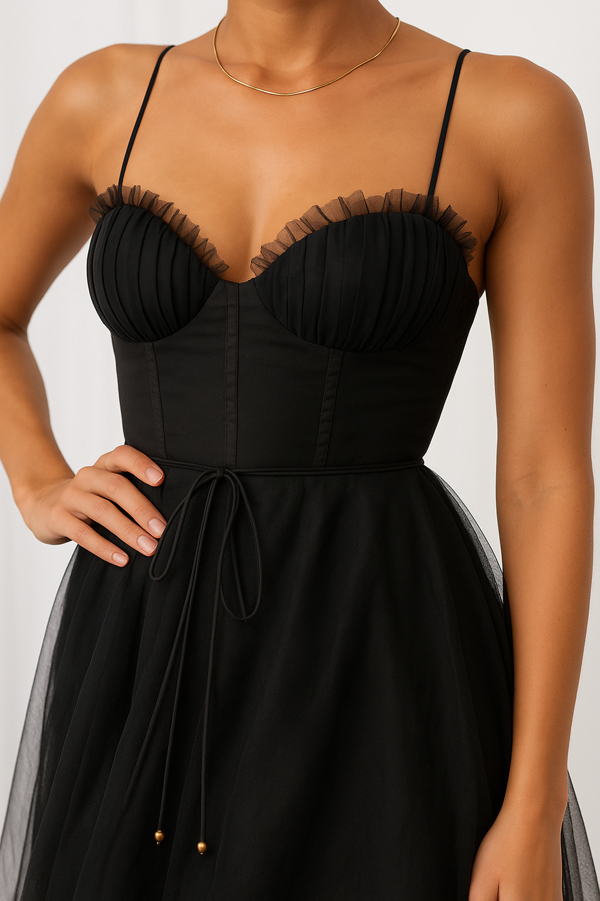 Corset Chiffon Midi-jurk 4