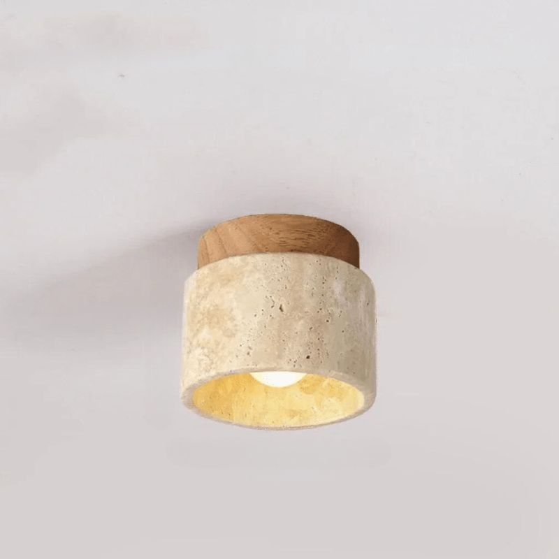 TerraLuxe - Inbouw hanglamp in travertin voor gangen en trappenhuizen-1