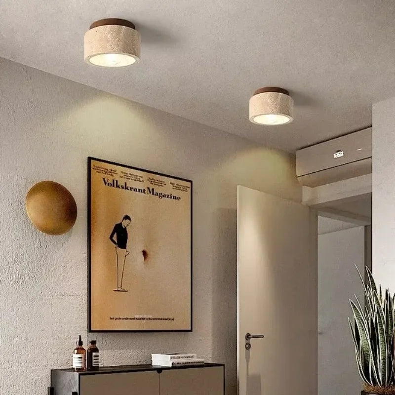 TerraLuxe - Inbouw hanglamp in travertin voor gangen en trappenhuizen-2