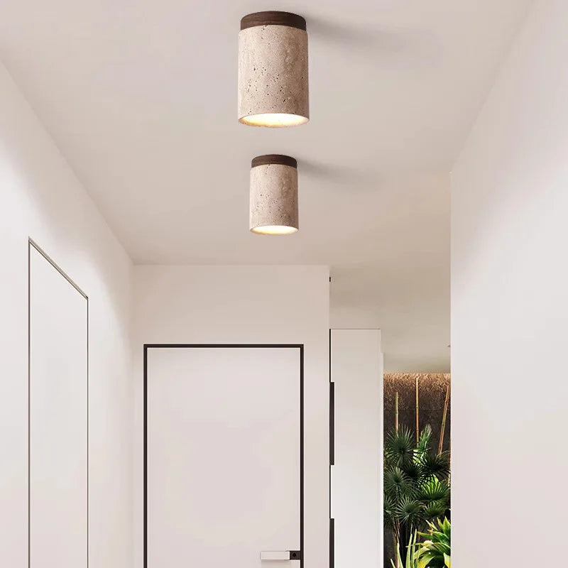 TerraLuxe - Inbouw hanglamp in travertin voor gangen en trappenhuizen-4