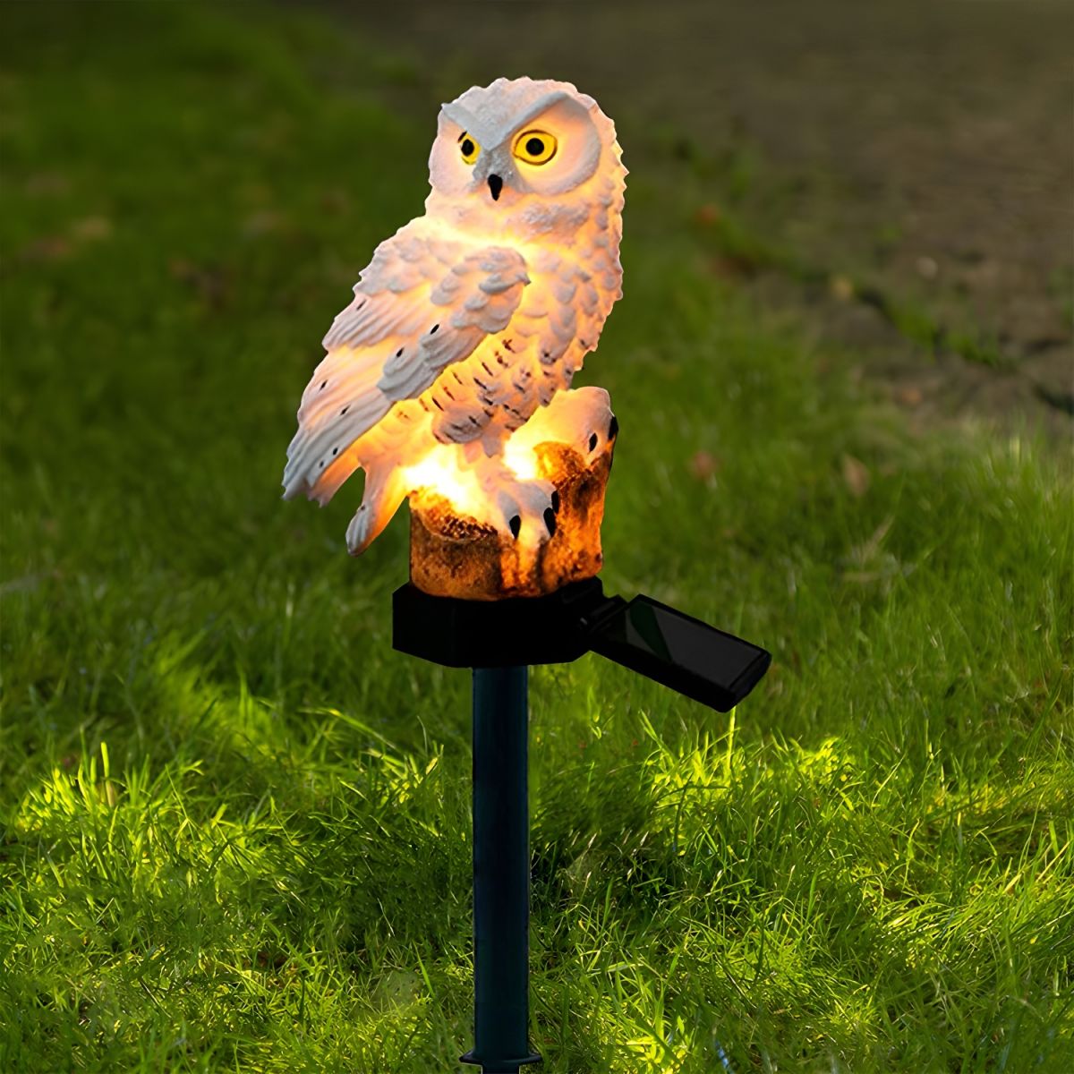 OwlBright Solar Tuinlamp - Decoratieve Uilenlamp op Zonne-energie met Paalstandaard-1