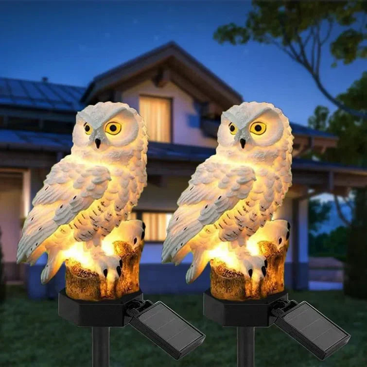 OwlBright Solar Tuinlamp - Decoratieve Uilenlamp op Zonne-energie met Paalstandaard-2