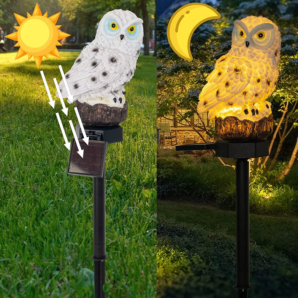 OwlBright Solar Tuinlamp - Decoratieve Uilenlamp op Zonne-energie met Paalstandaard-5